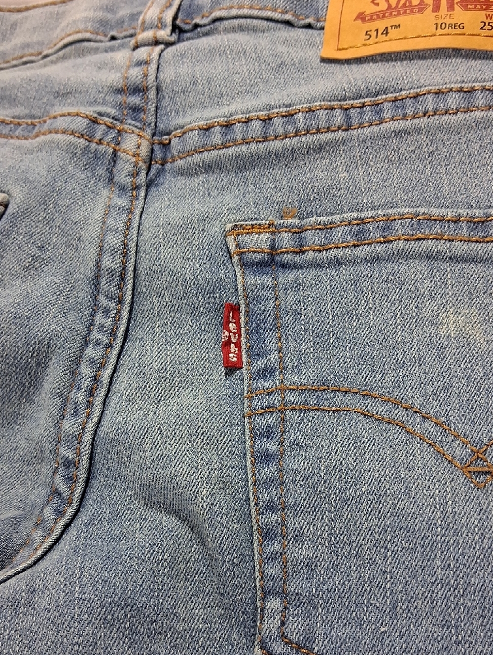 Boys Levi Jeans Size 10 Regular Style 514  Straight-Leg Adjustable Waist - Picture 5 of 9